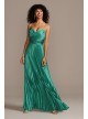 Accordion Pleat Satin A-Line Dress Betsy and Adam A22739